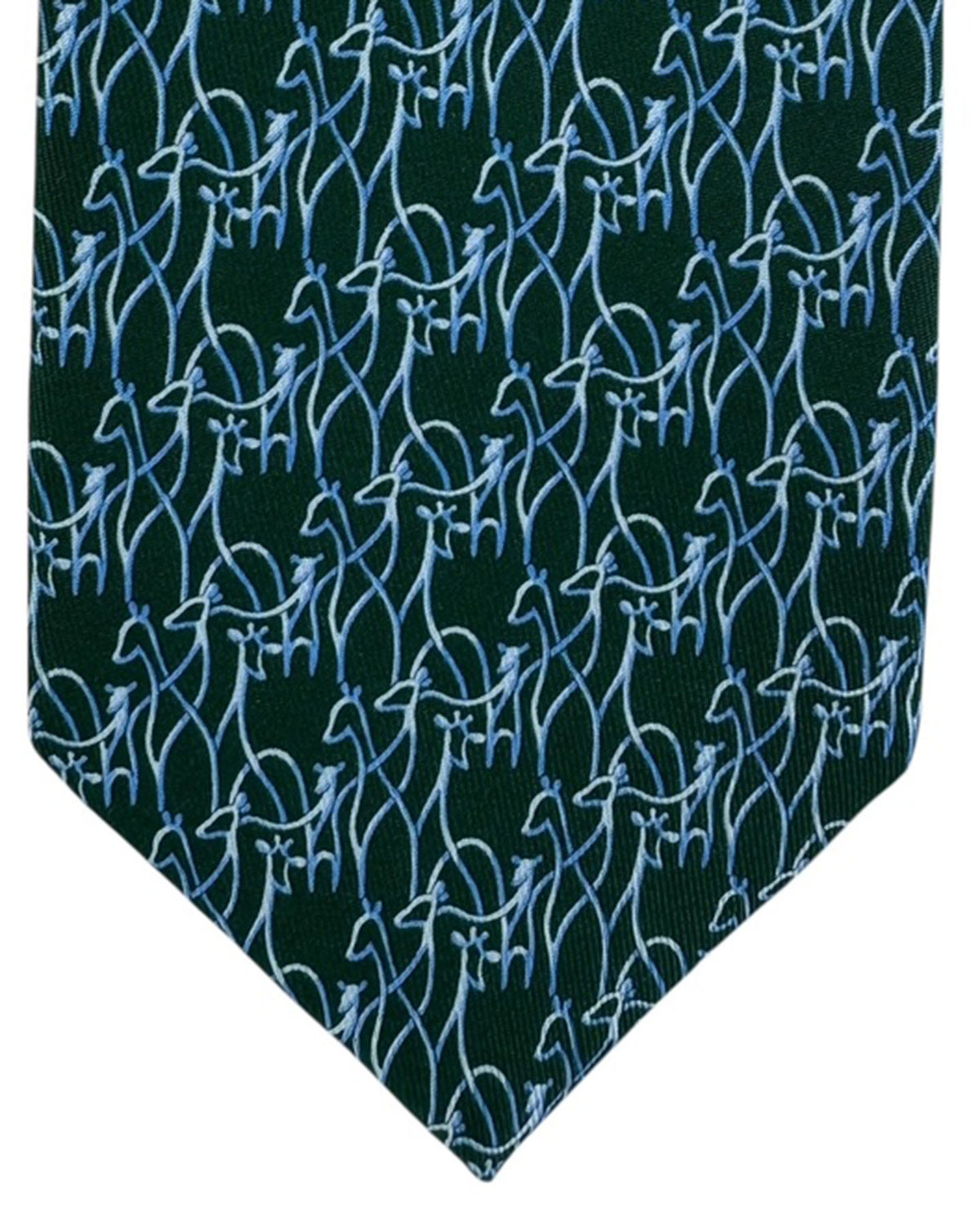 Salvatore Ferragamo Tie Green Blue Giraffes