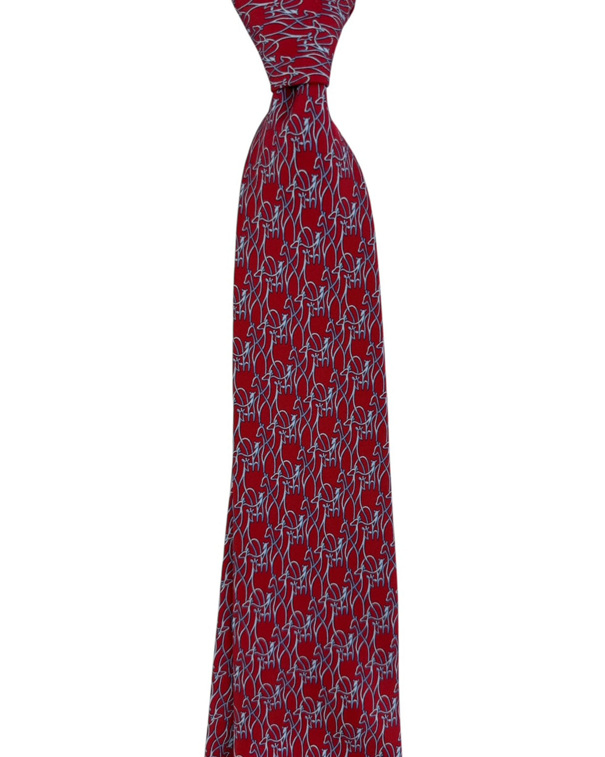 Salvatore Ferragamo Tie Giraffes Red