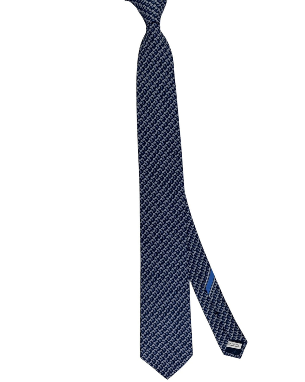 Salvatore Ferragamo Tie Midnight Blue Elephant And Gancini Print - New Collection
