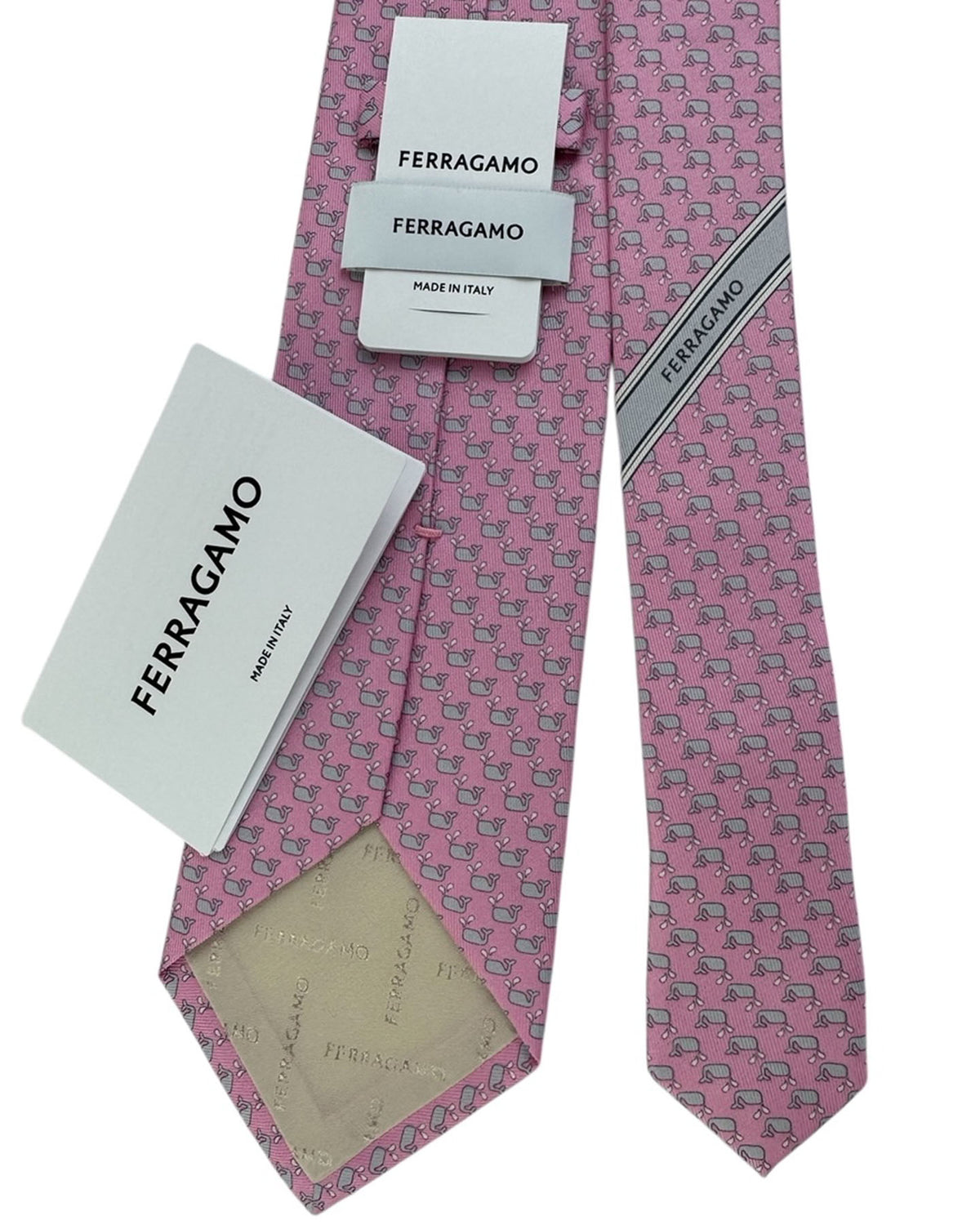 Salvatore Ferragamo Tie Pink Whale - New Collection