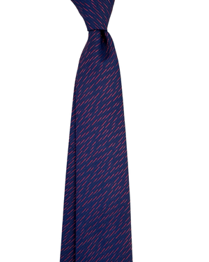 Midnight blue Salvatore Ferragamo Silk Tie red stripe pattern interlocking Gancini logo