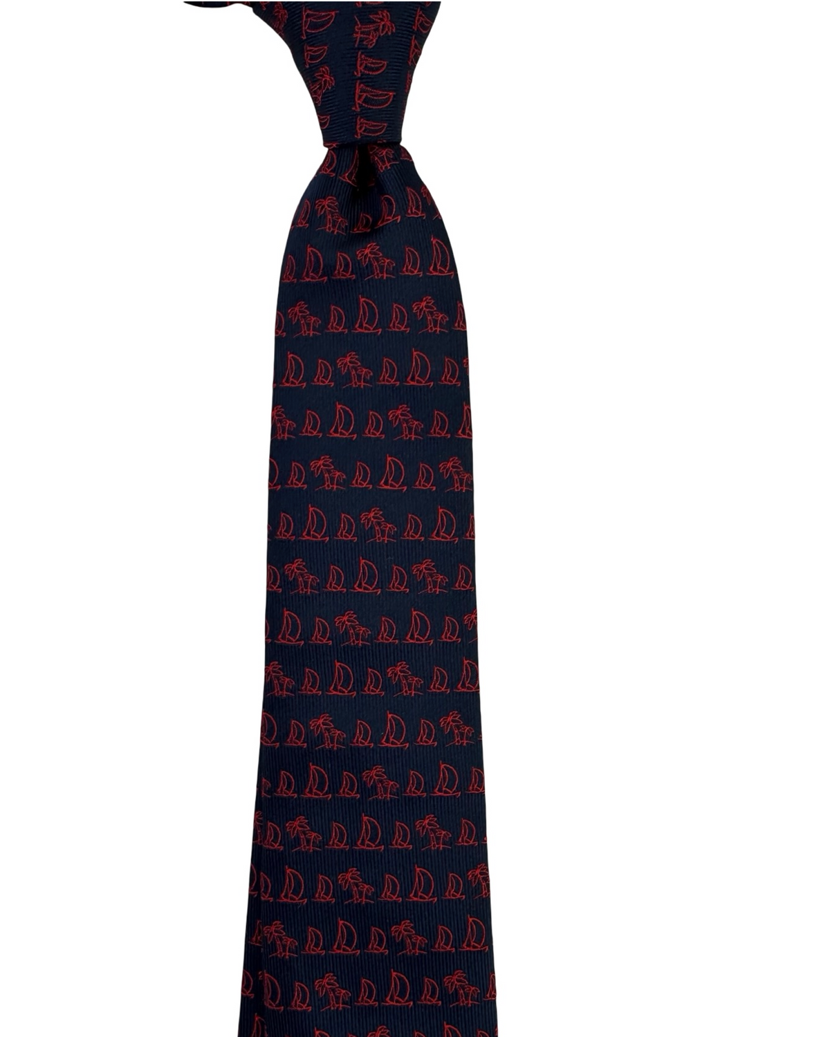 Salvatore Ferragamo Silk Tie Navy Red Nautic Design