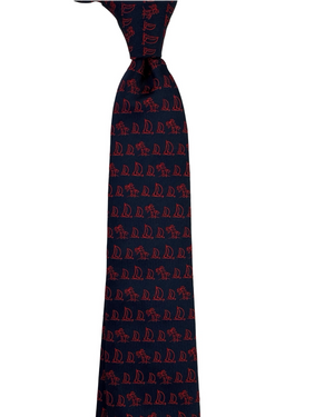 Salvatore Ferragamo Silk Tie Navy Red Nautic Design
