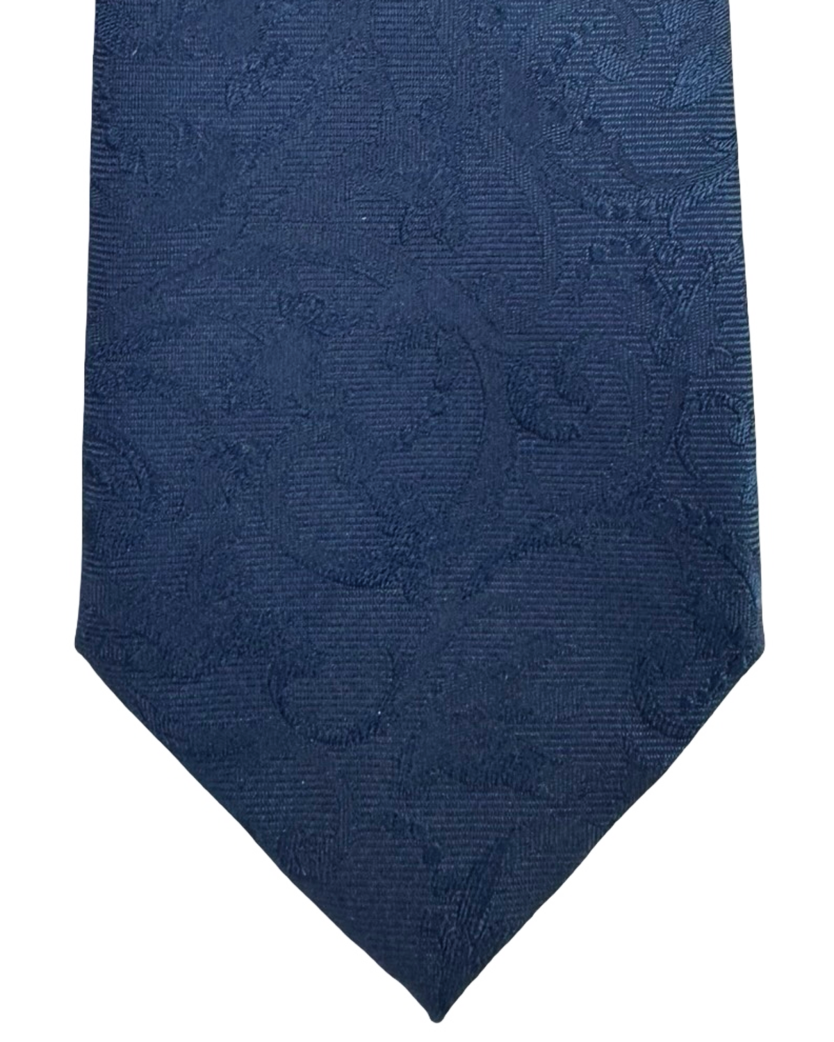 Salvatore Ferragamo Textured Silk Tie Royal Blue Embroidered Goose Icon