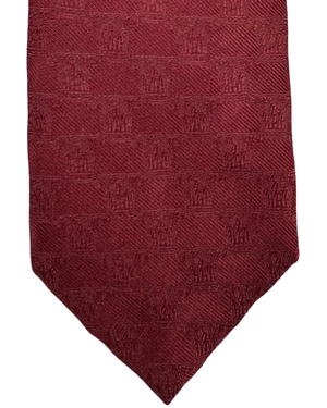 Salvatore Ferragamo Textured Silk Tie Bordeaux Leopard Icon