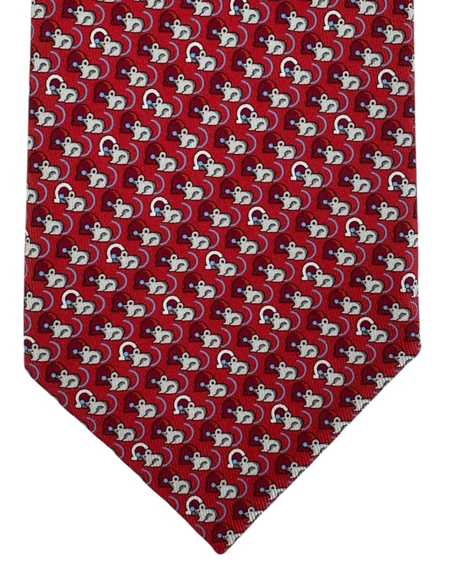Salvatore Ferragamo Tie Red Mouse Design