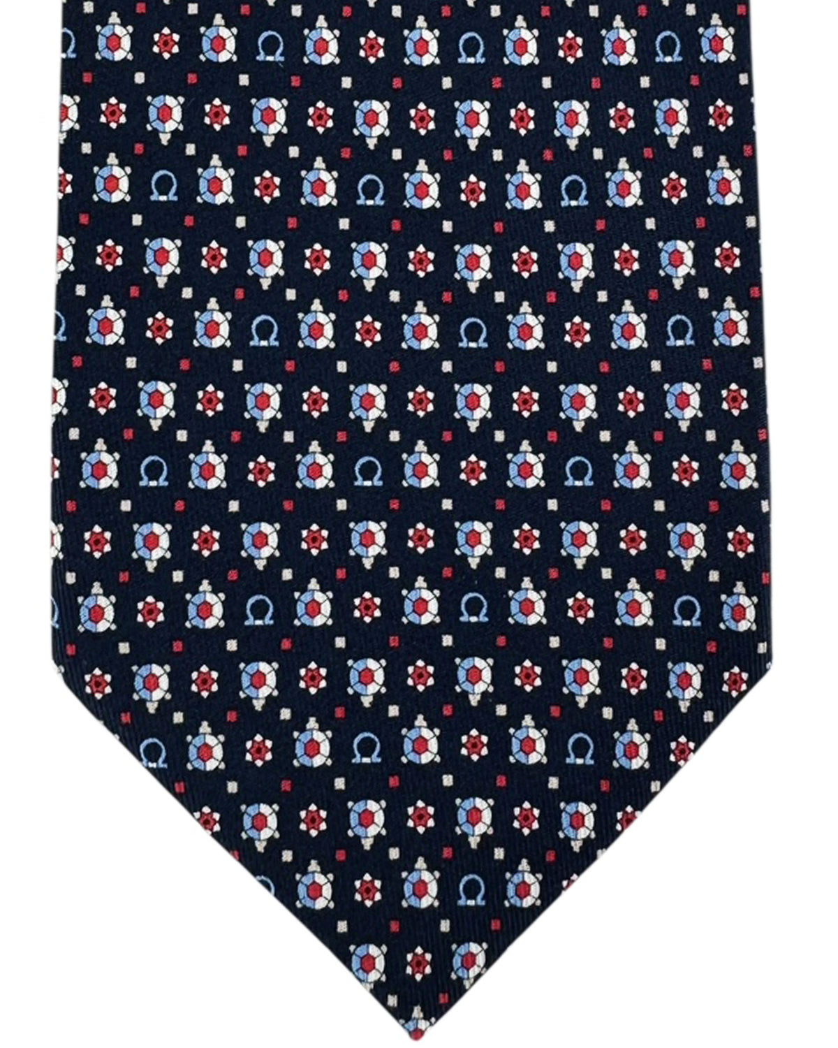Salvatore Ferragamo Tie Midnight Blue Turtle Gemstones Design