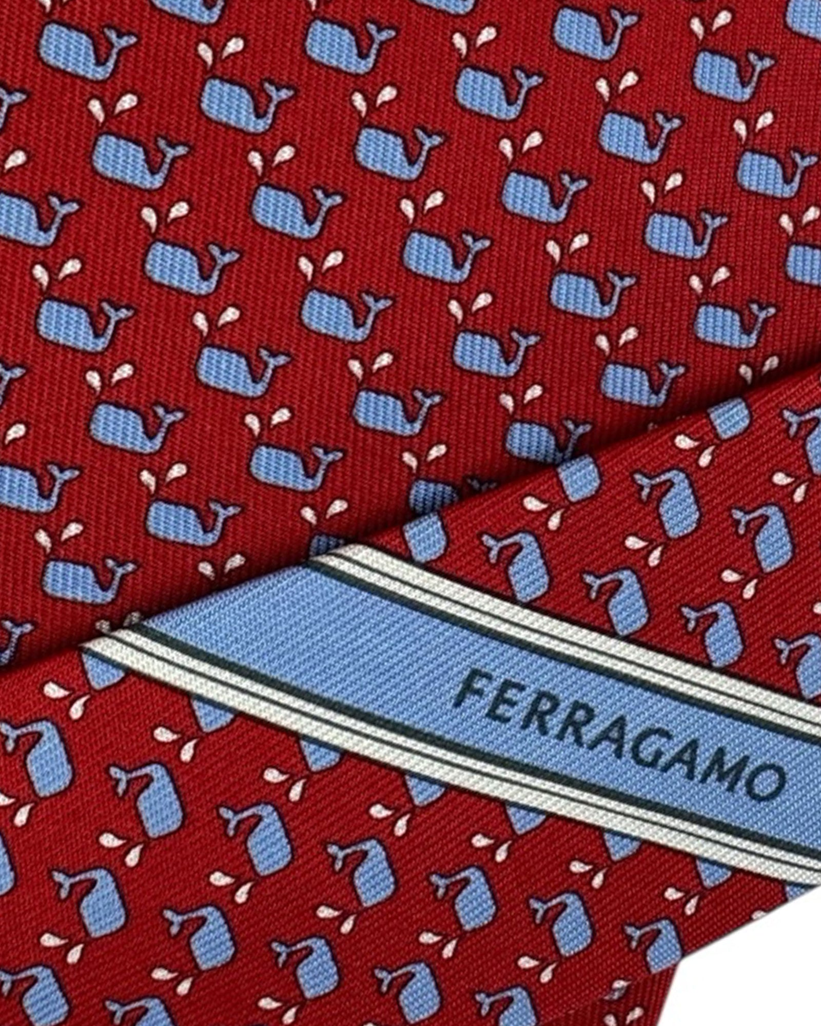Salvatore Ferragamo Tie Red Whale - New Collection