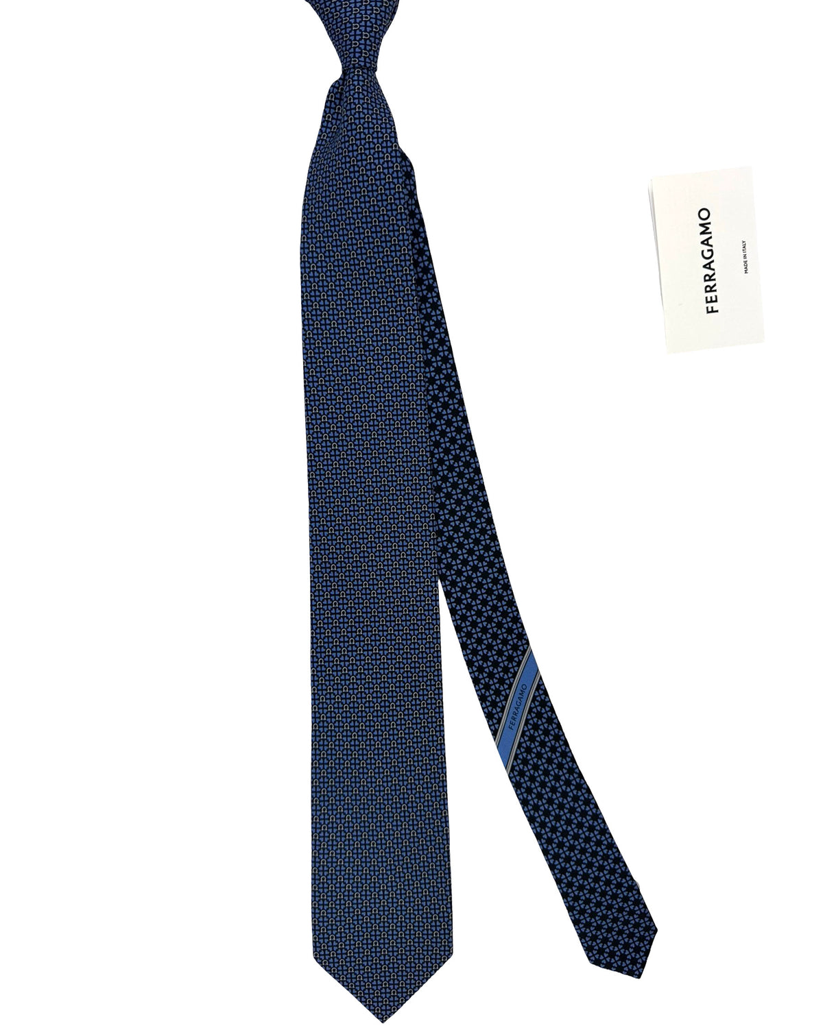 Ferragamo Tie Striped Gancini 