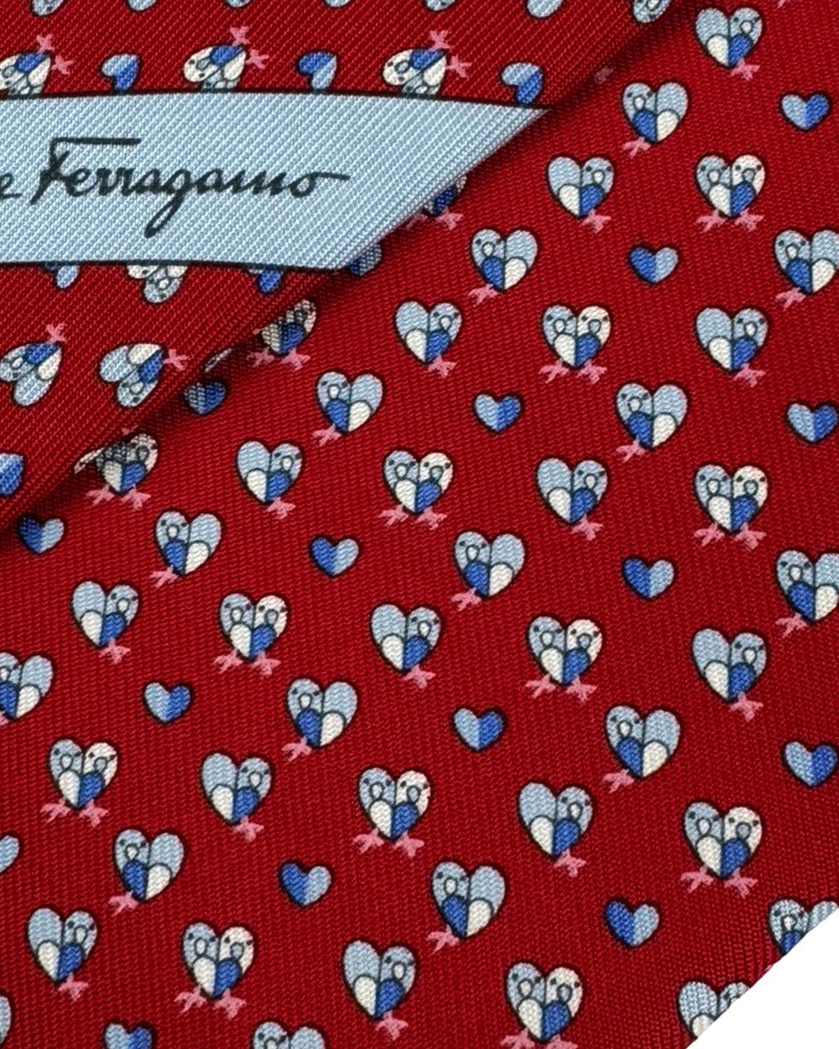 Salvatore Ferragamo Tie Dark Red Bird Design