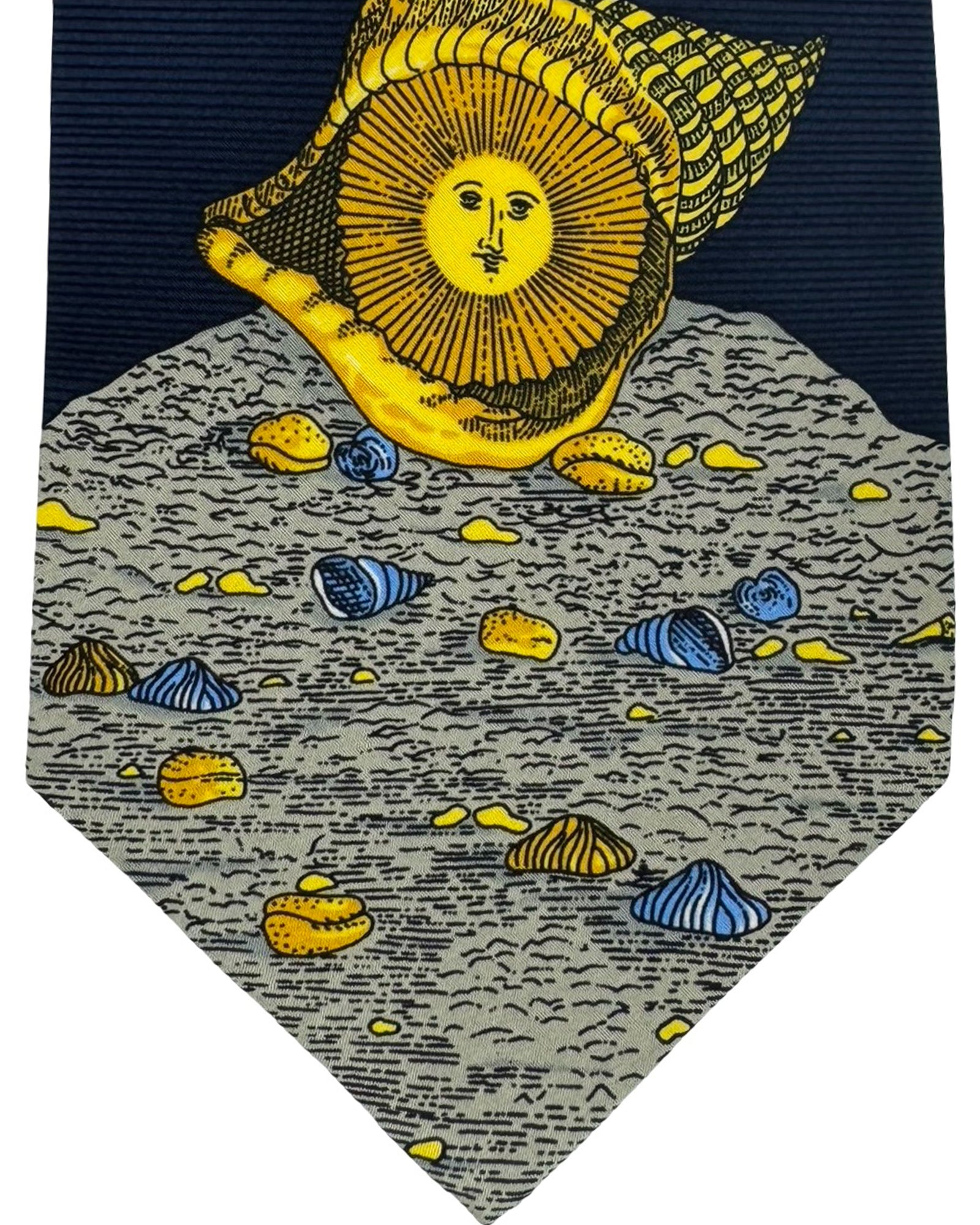 Fornasetti Tie Navy Soli E Lune Apollo - Wide Necktie