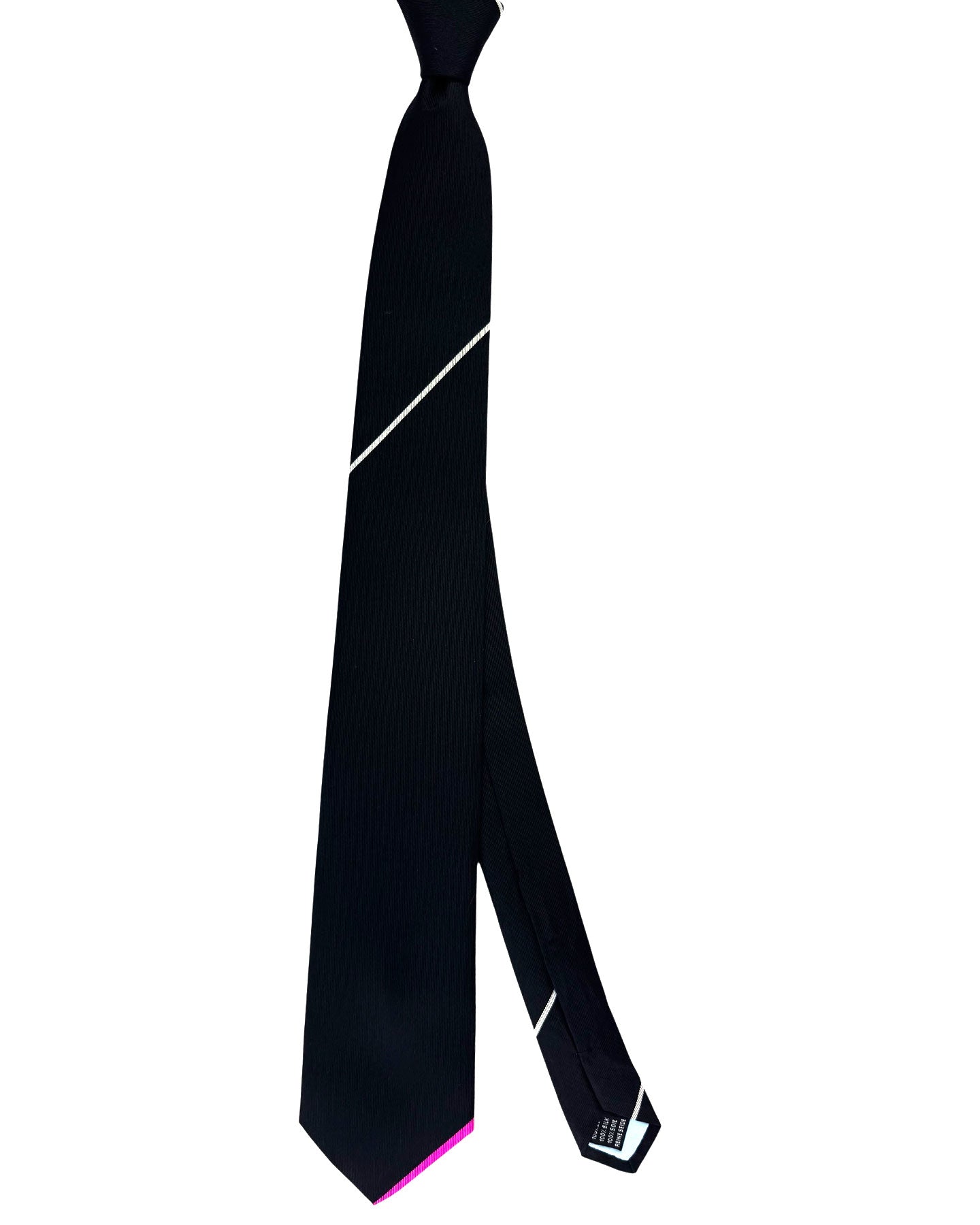 Gene Meyer Tie Black Magenta Design 