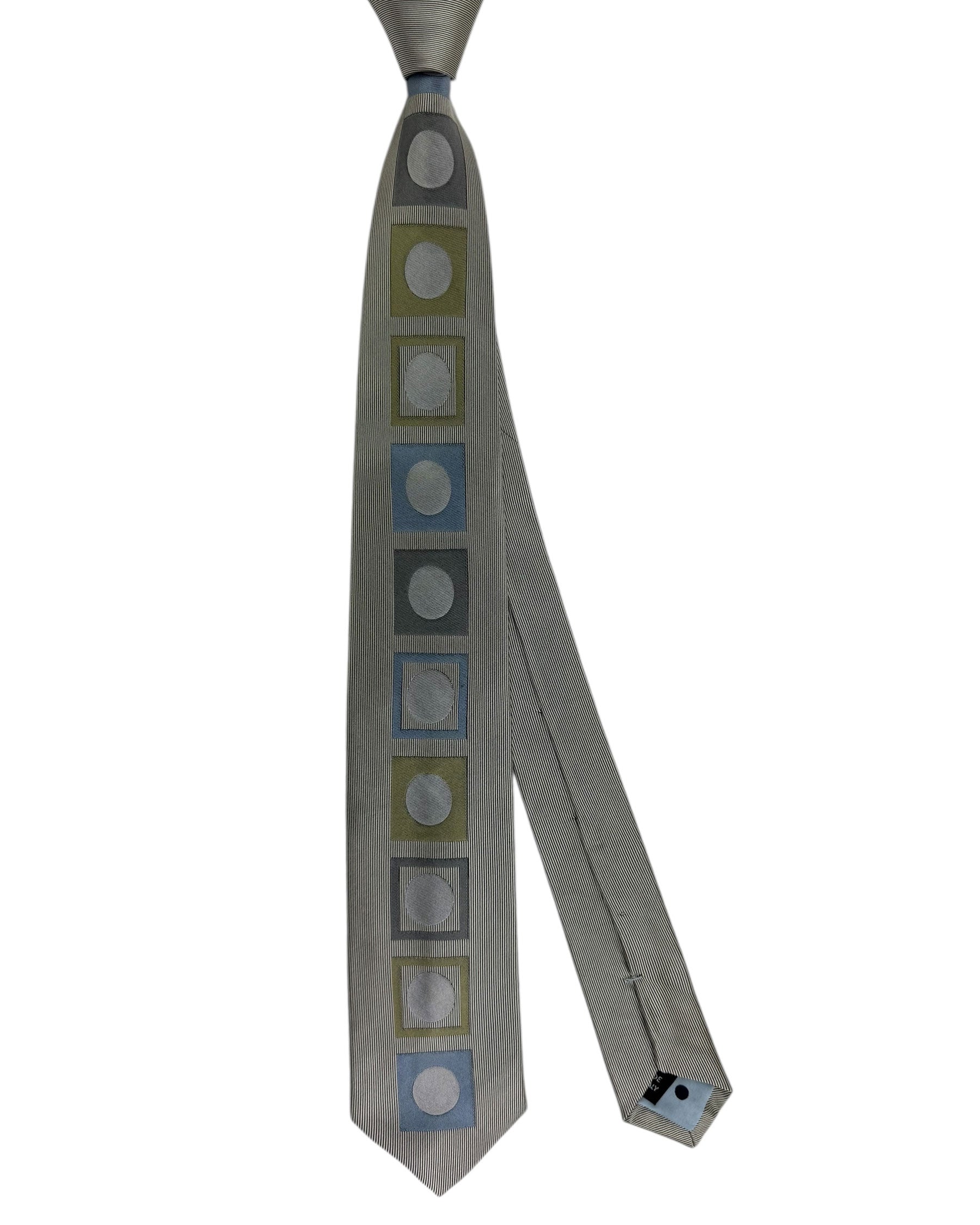 Gene Meyer Tie Gray Olive - Hand Made In Italy