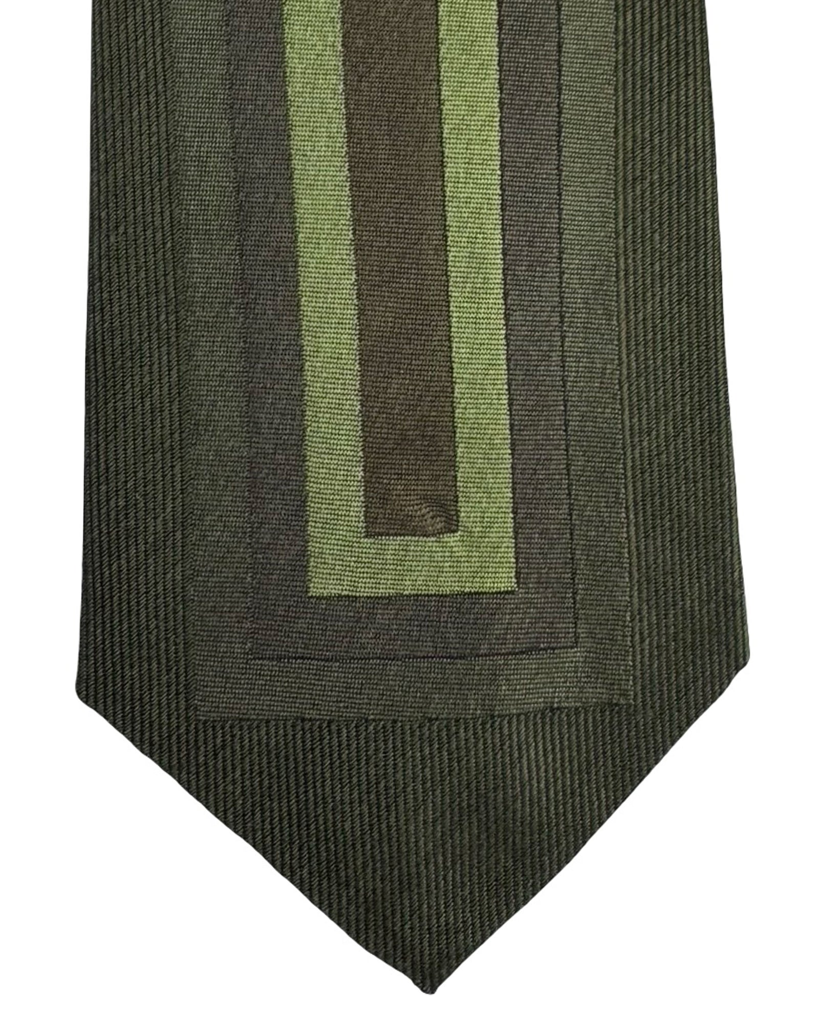 Gene Meyer Tie Green Design - Hand Made In Italy SALE