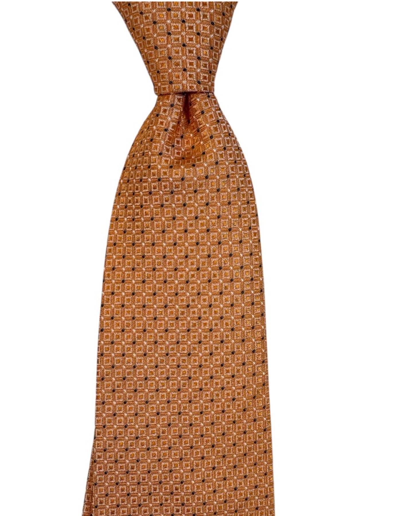 Giampaolo Tie Peach Geometric- Hand Made In Italy SALE