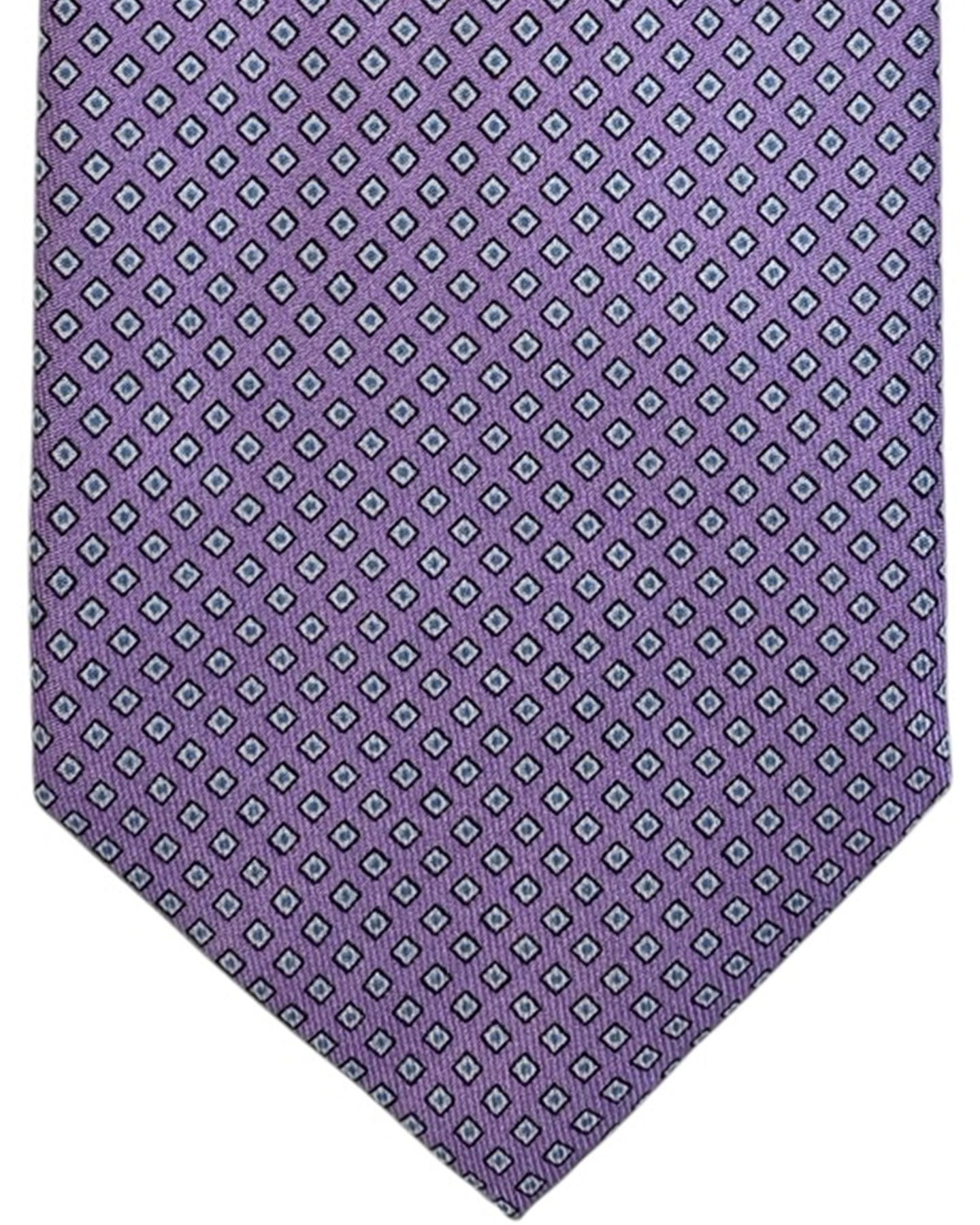 Giampaolo Tie Lilac Micro Geometric - Hand Made In Italy SALE