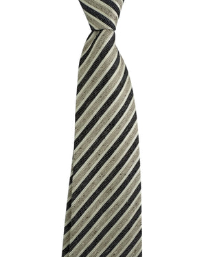 Giampaolo Tie Beige and Black Stripes
