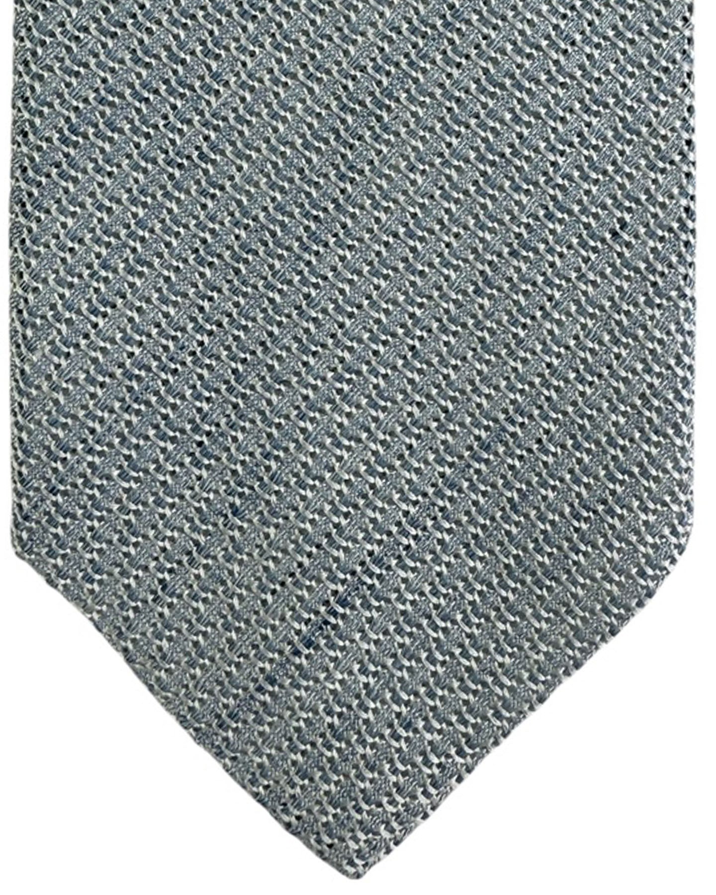 Giampaolo Tie Light Blue Silver Weave - Sartorial SALE