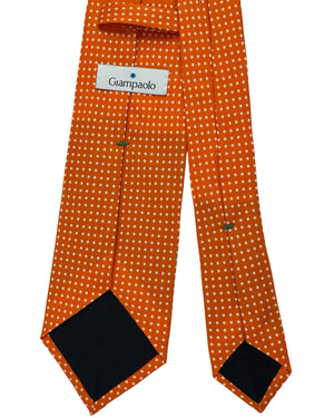 Giampaolo Silk Tie Orange Dots - Sartorial