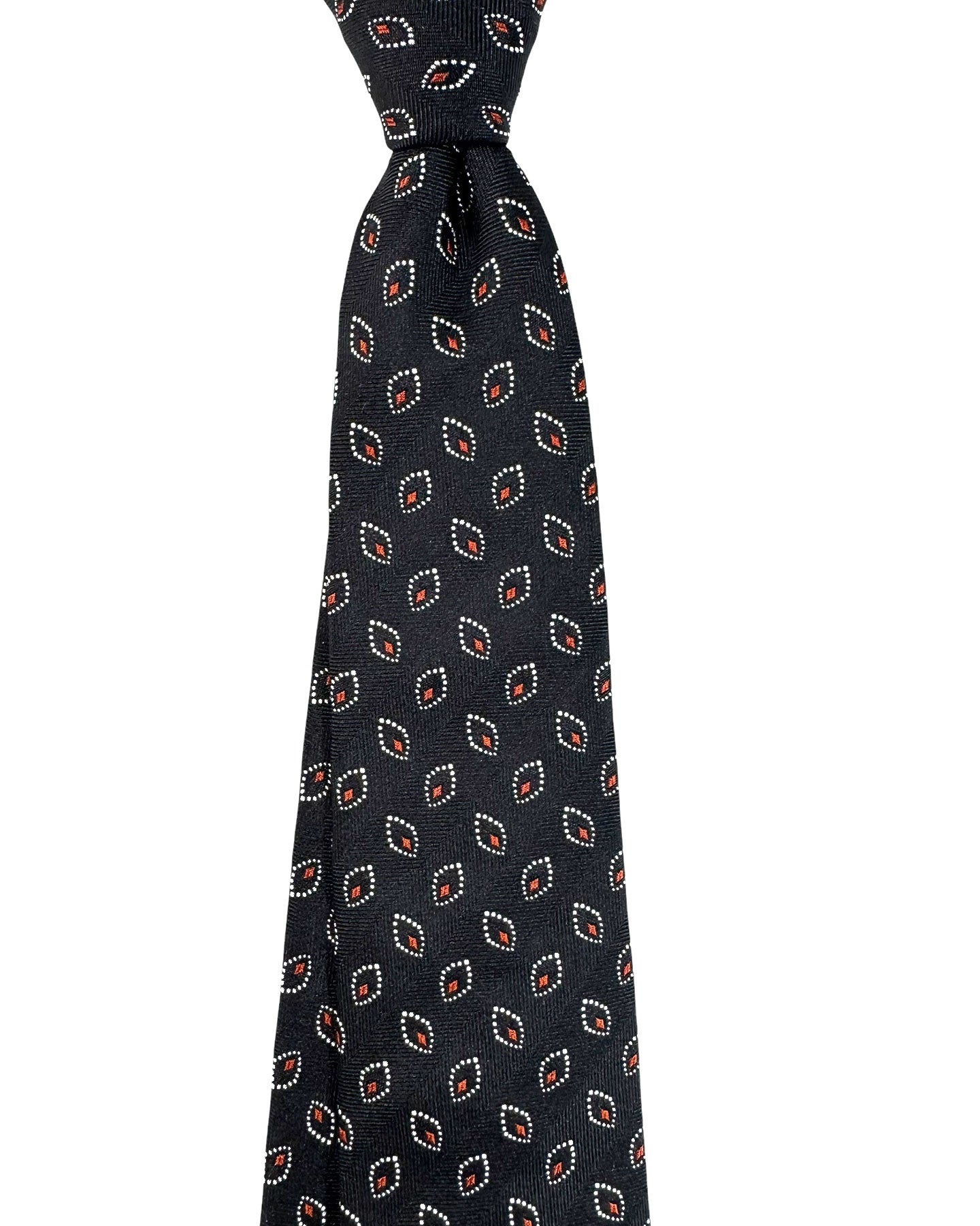 Givenchy Silk Tie Black Red Silver Geometric