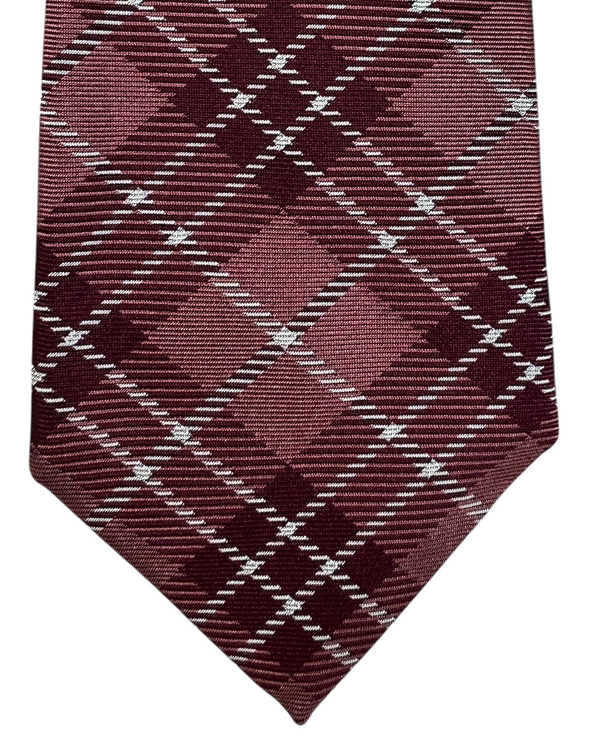 Givenchy Silk Tie Brown Silver Plaid Design