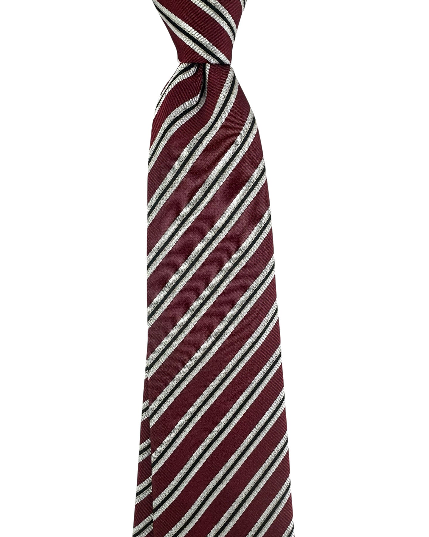 Givenchy Silk Tie Maroon Stripes - Hand Made In Italy 