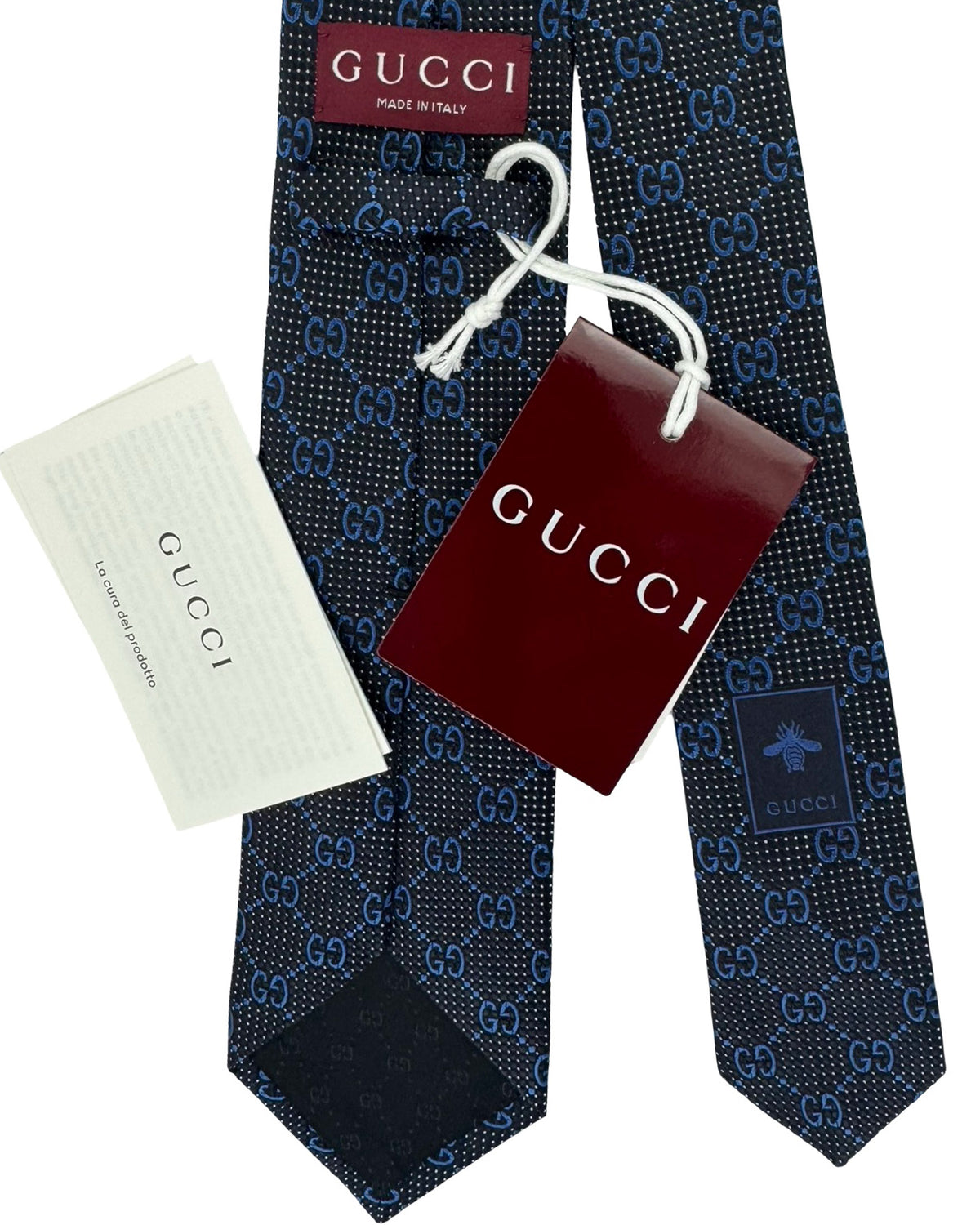 Gucci Tie GG Black Silver Midnight Blue