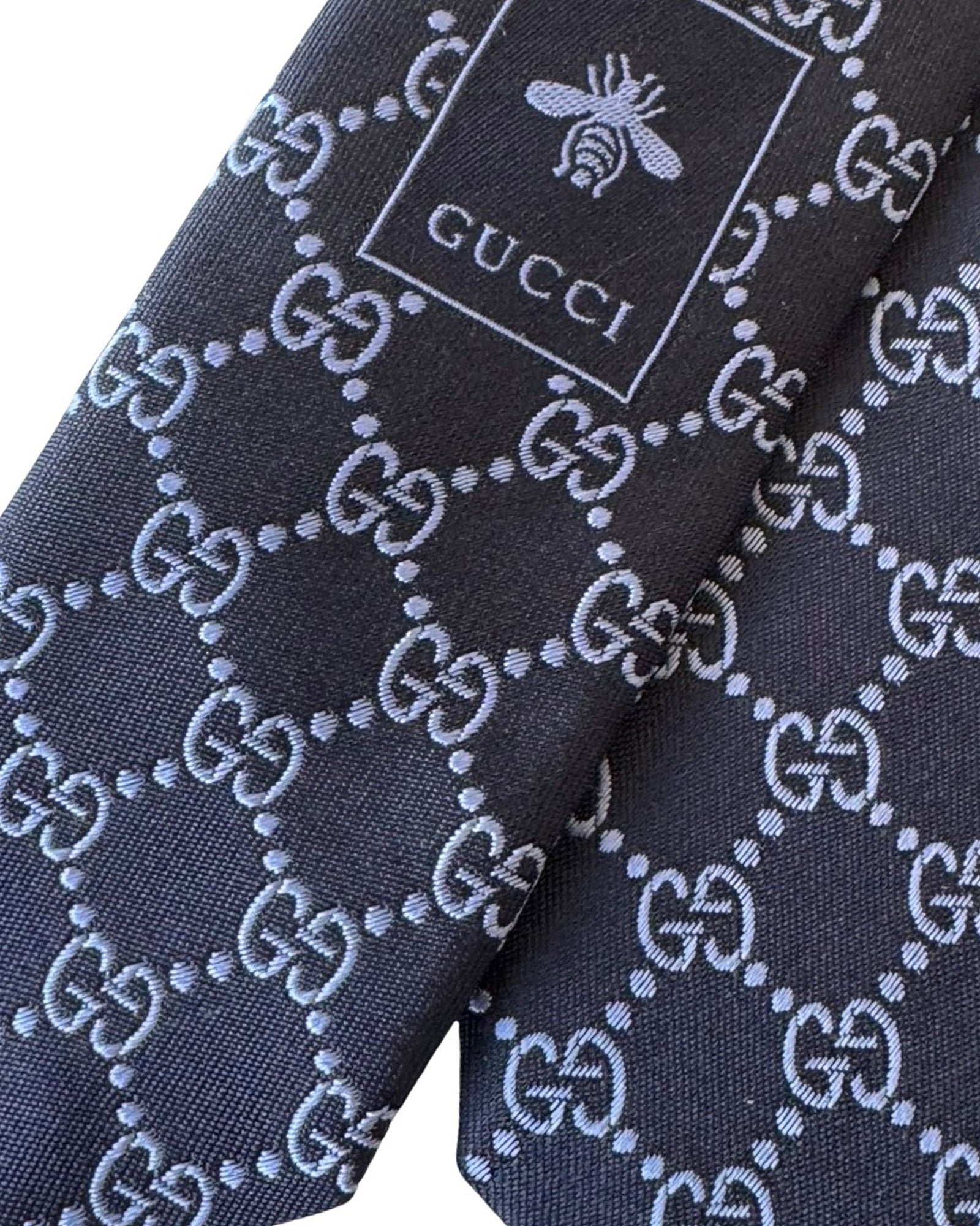 New Gucci Tie GG Pattern Midnight Blue