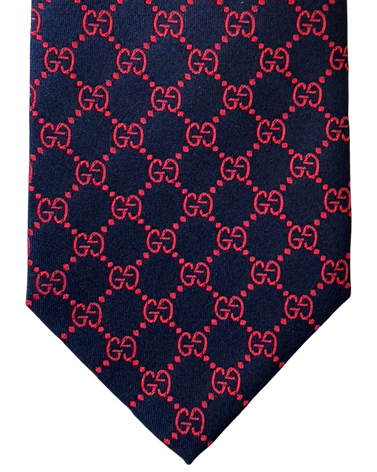 Gucci Tie GG Design Midnight Blue Red