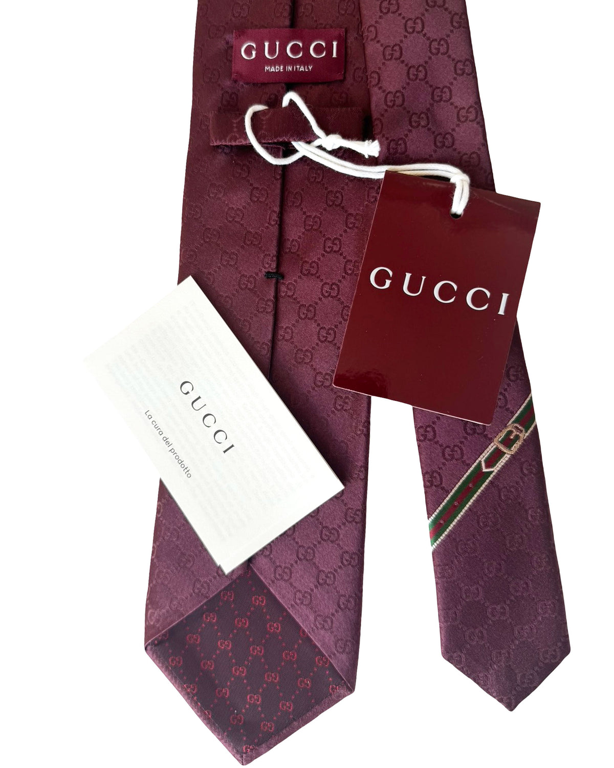 Gucci Tie GG Design Bordeaux