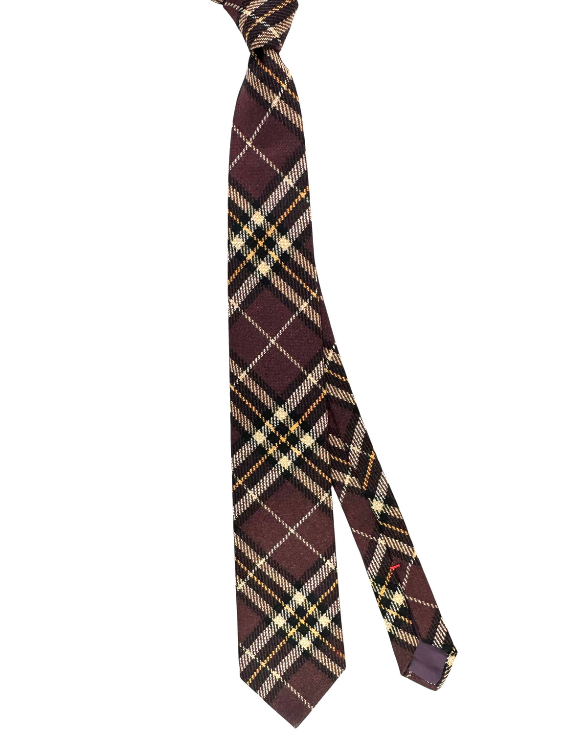 Isaia Wool Tie Brown 