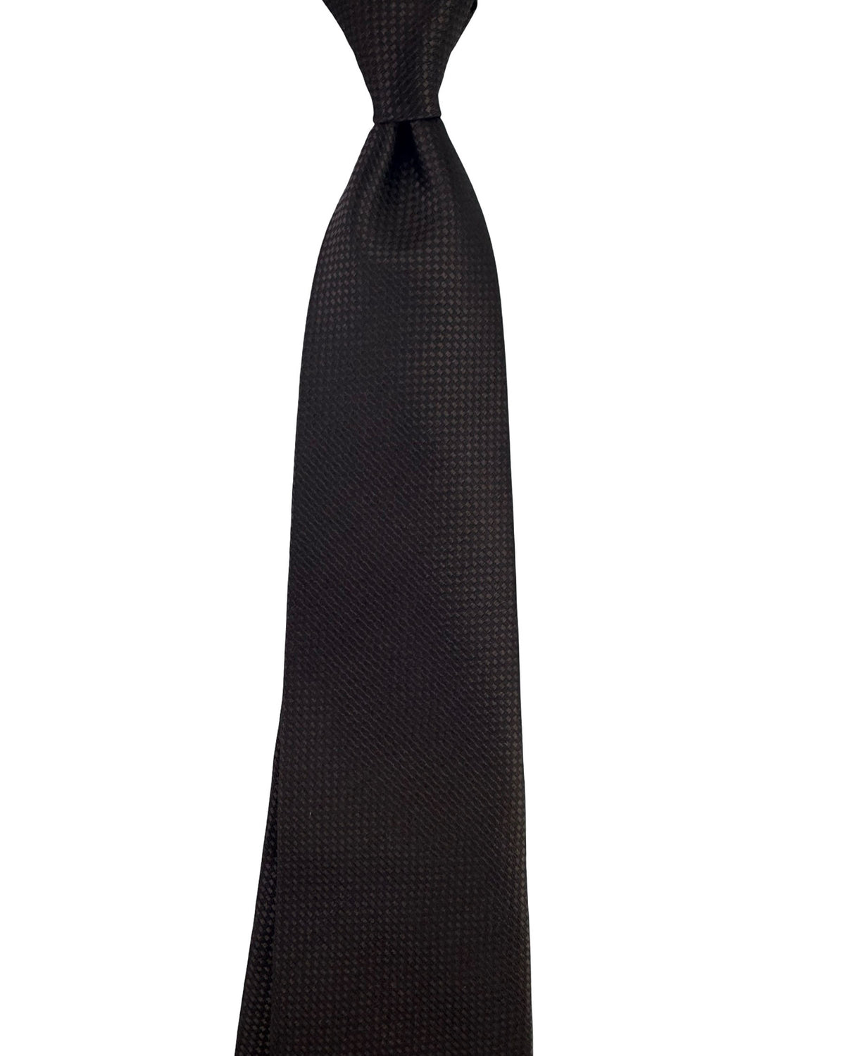 Isaia Sevenfold Tie Dark Brown Pattern