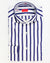 Isaia Dress Shirt White Navy Bengal Stripes 