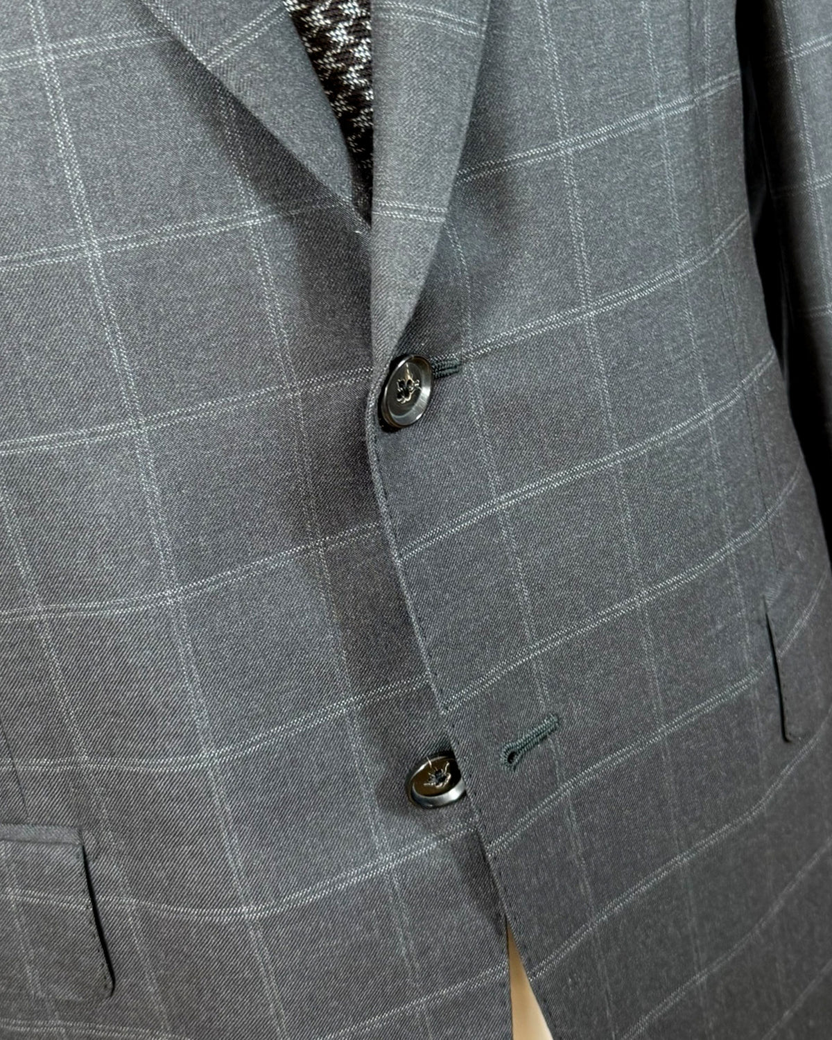 Isaia Suit Dark Gray Windowpane EU 50/ US 40 SALE