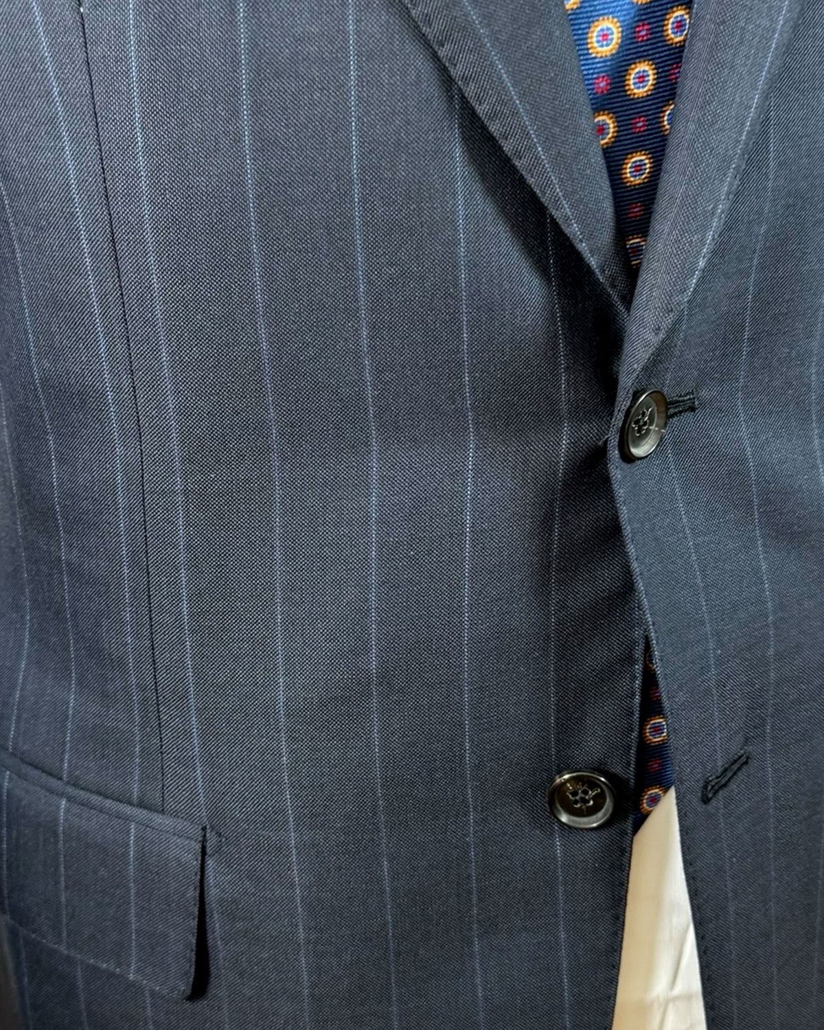 Isaia Suit Midnight Blue Pin Stripe EU 50/ US 40 SALE