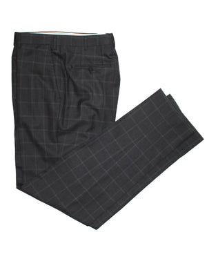 Isaia Suit Gray Windowpane Design Pants