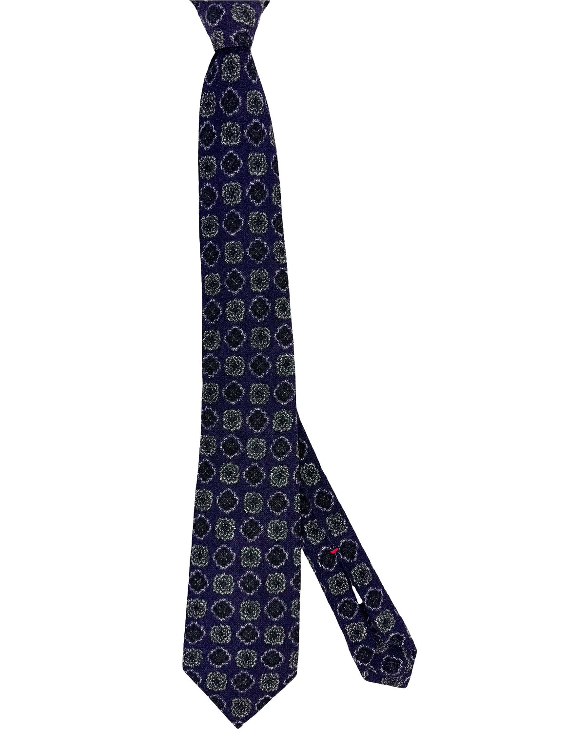 Isaia Sevenfold Tie Purple Design - Wool