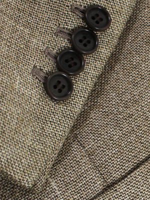 Kiton Sport Coat Brown Gray Linen Cashmere EU 50/ US 40 L - REDUCED SALE