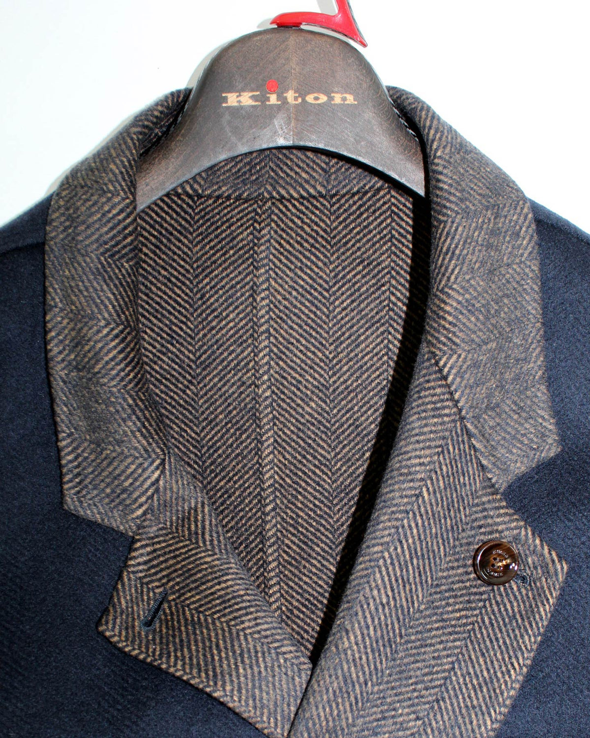 Kired Long Coat Midnight Blue Dark Brown Reversible Overcoat Sartorial EU 58/ US 46 SALE