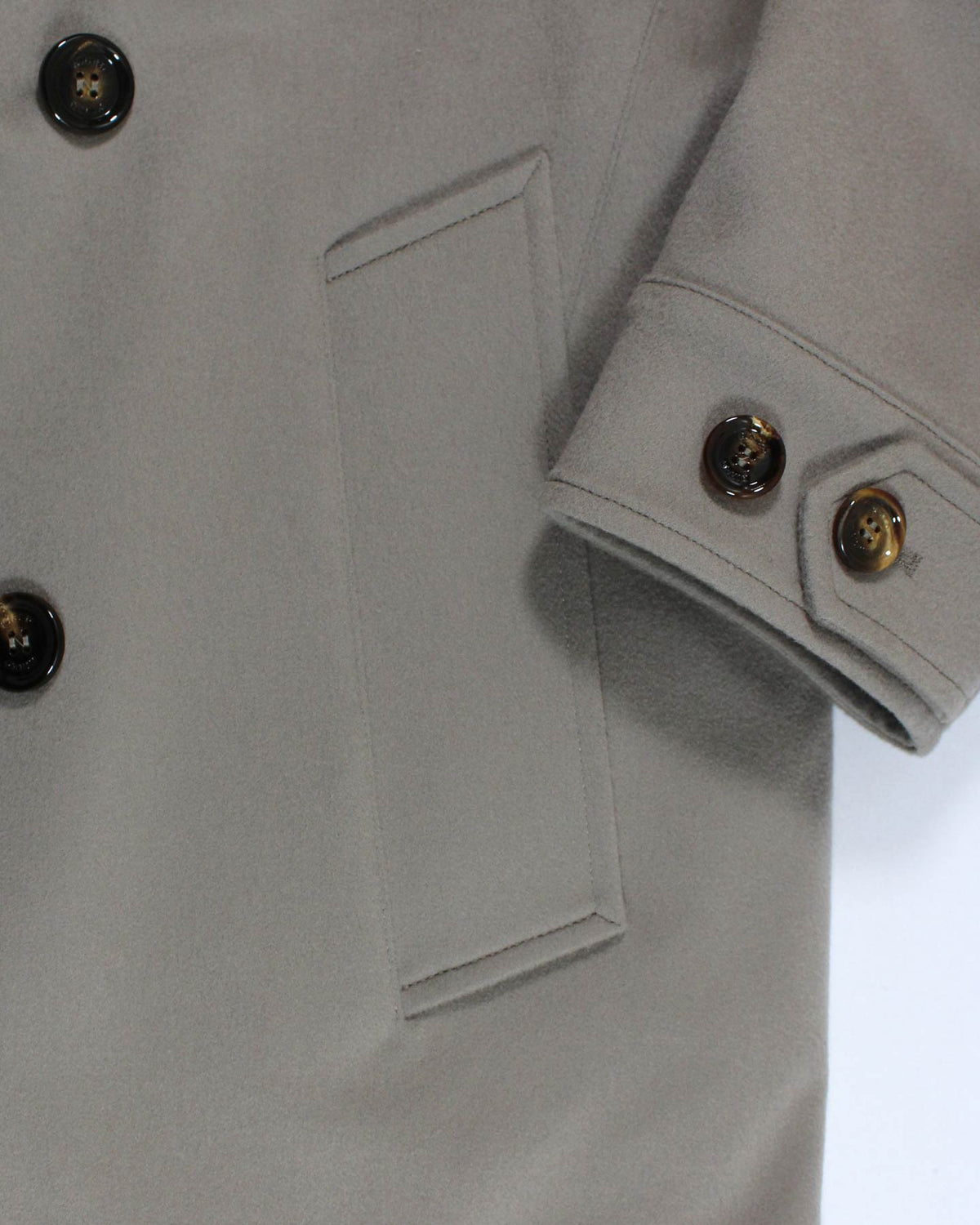 Kired Cashmere Coat Beige Double Breasted Peacoat EU 50 SALE