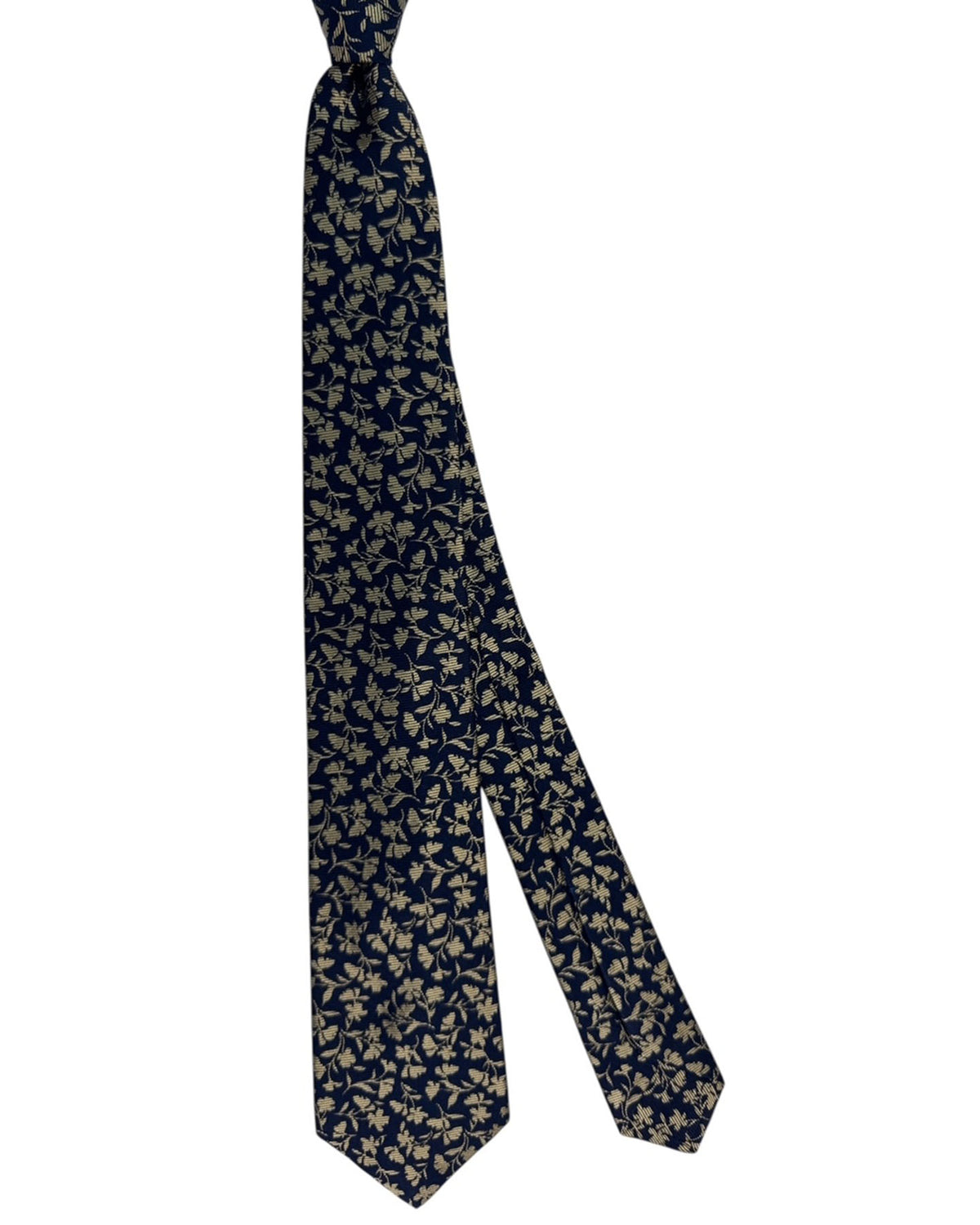 Kiton Tie Navy Floral Vine - Sevenfold Necktie