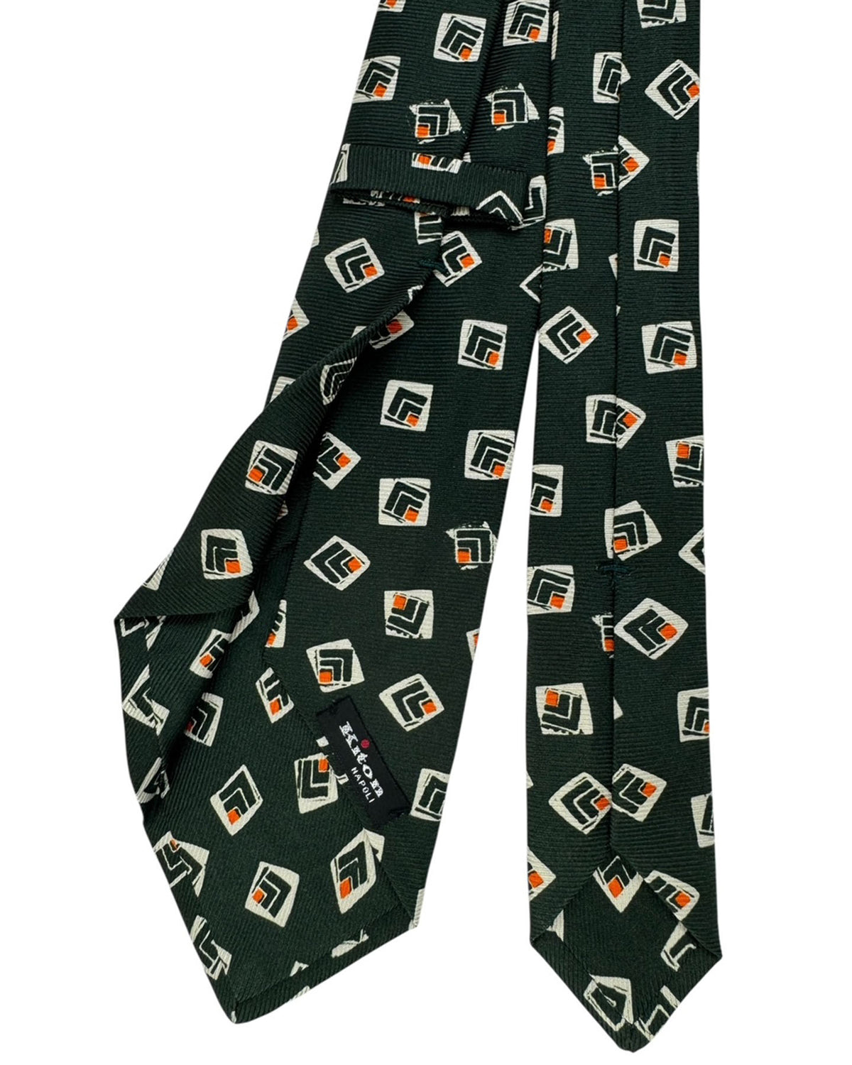 Kiton Tie Grey Geometric Texture - Sevenfold Necktie