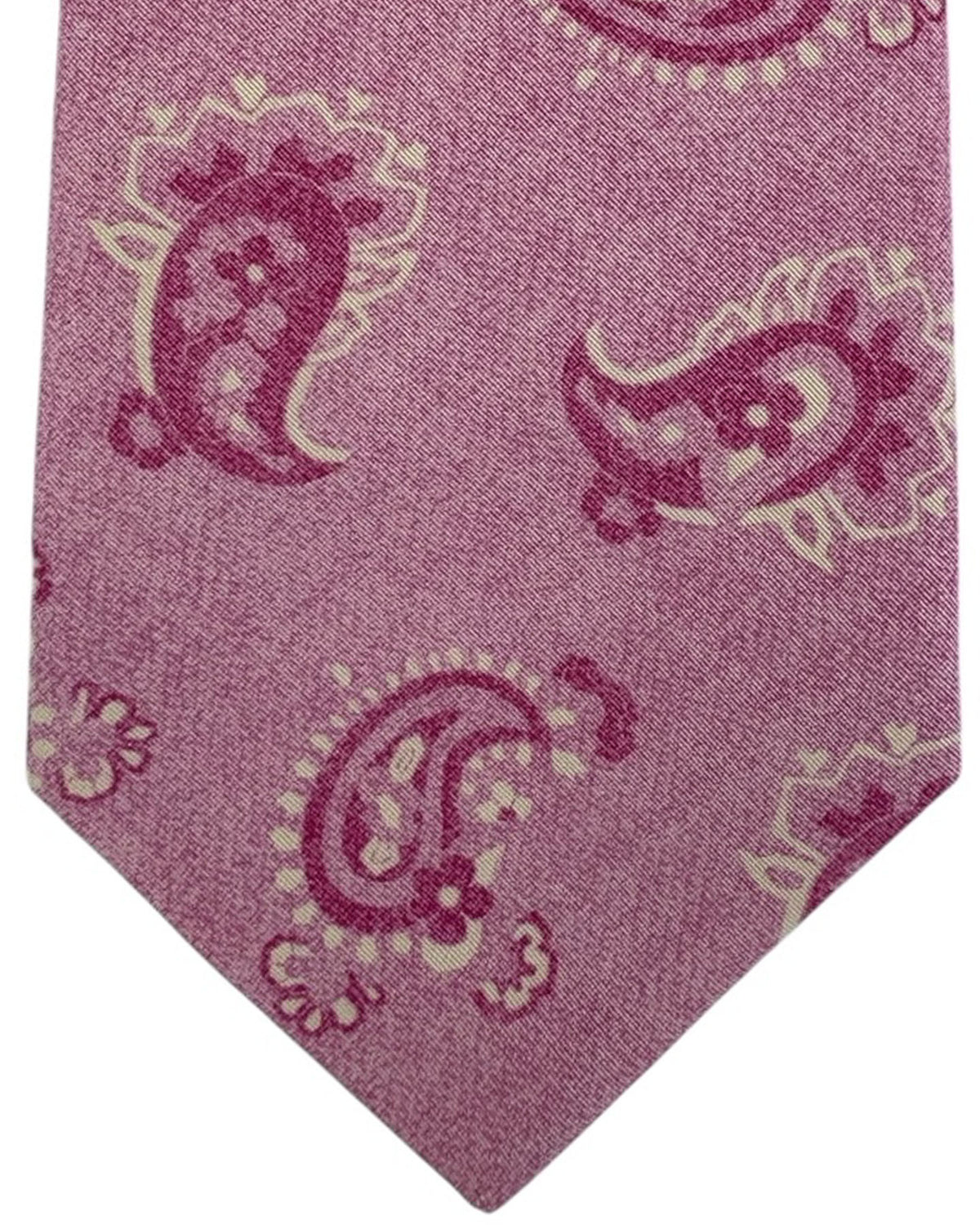 Kiton Silk Tie Pink Paisley Design - Sevenfold Construction