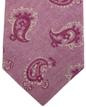 Kiton Sevenfold Tie Pink Paisley - Summer 2025 Collection