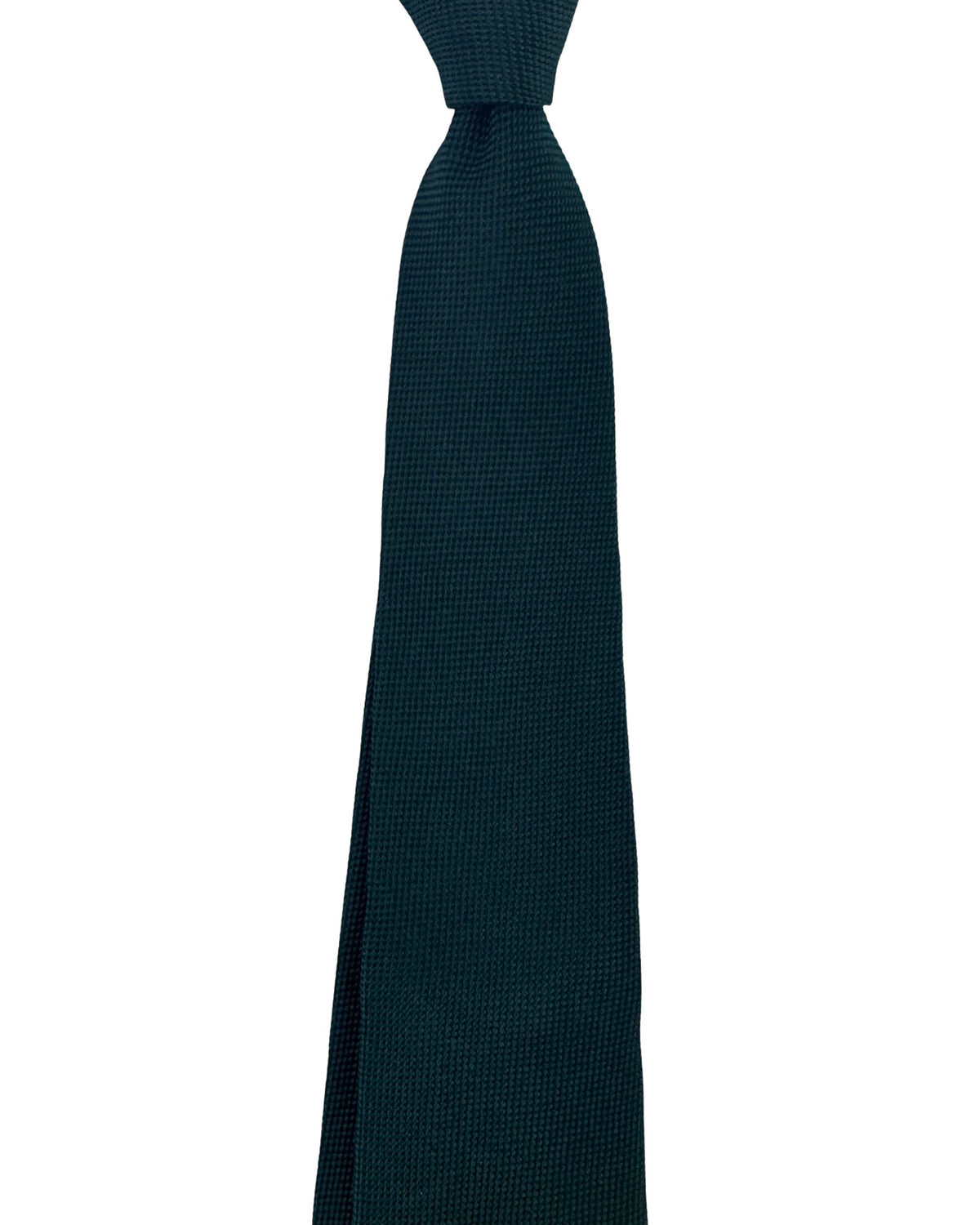 Kiton Tie Dark Green Solid Pattern