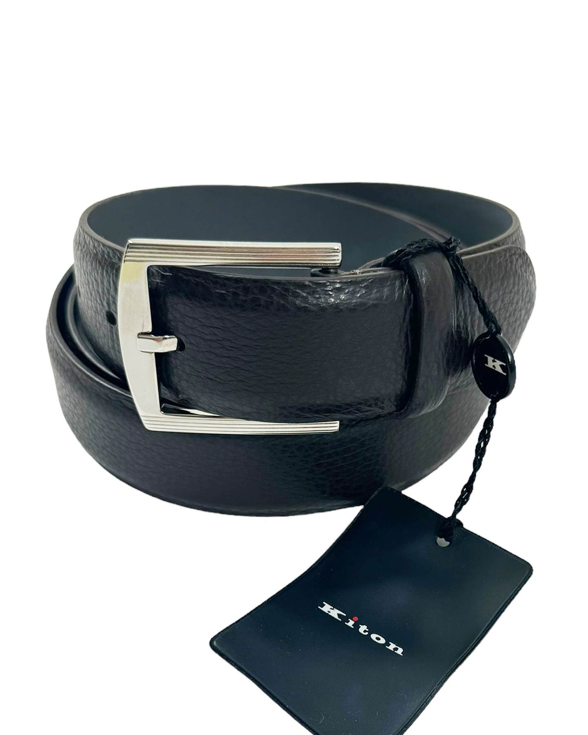 Kiton Belt Dark Brown Grain Leather
