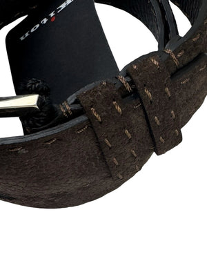 Kiton Belt Dark Brown Suede