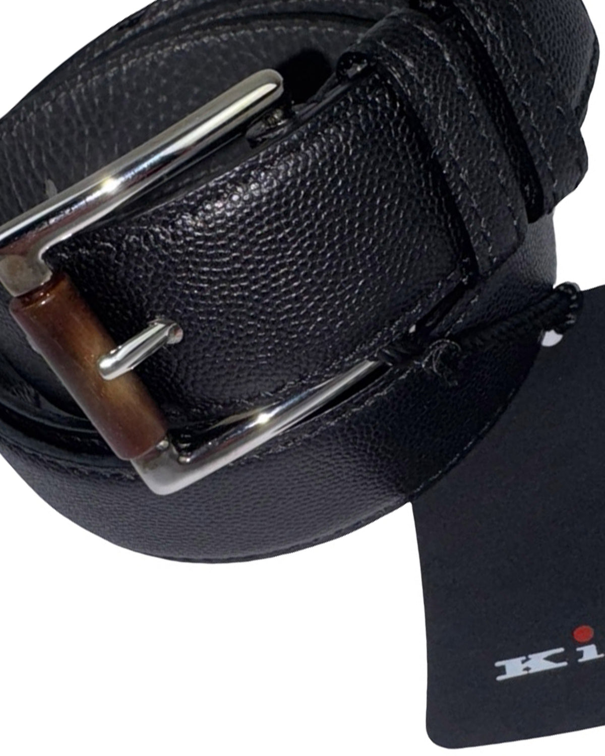 Kiton Belt Black Grain Leather