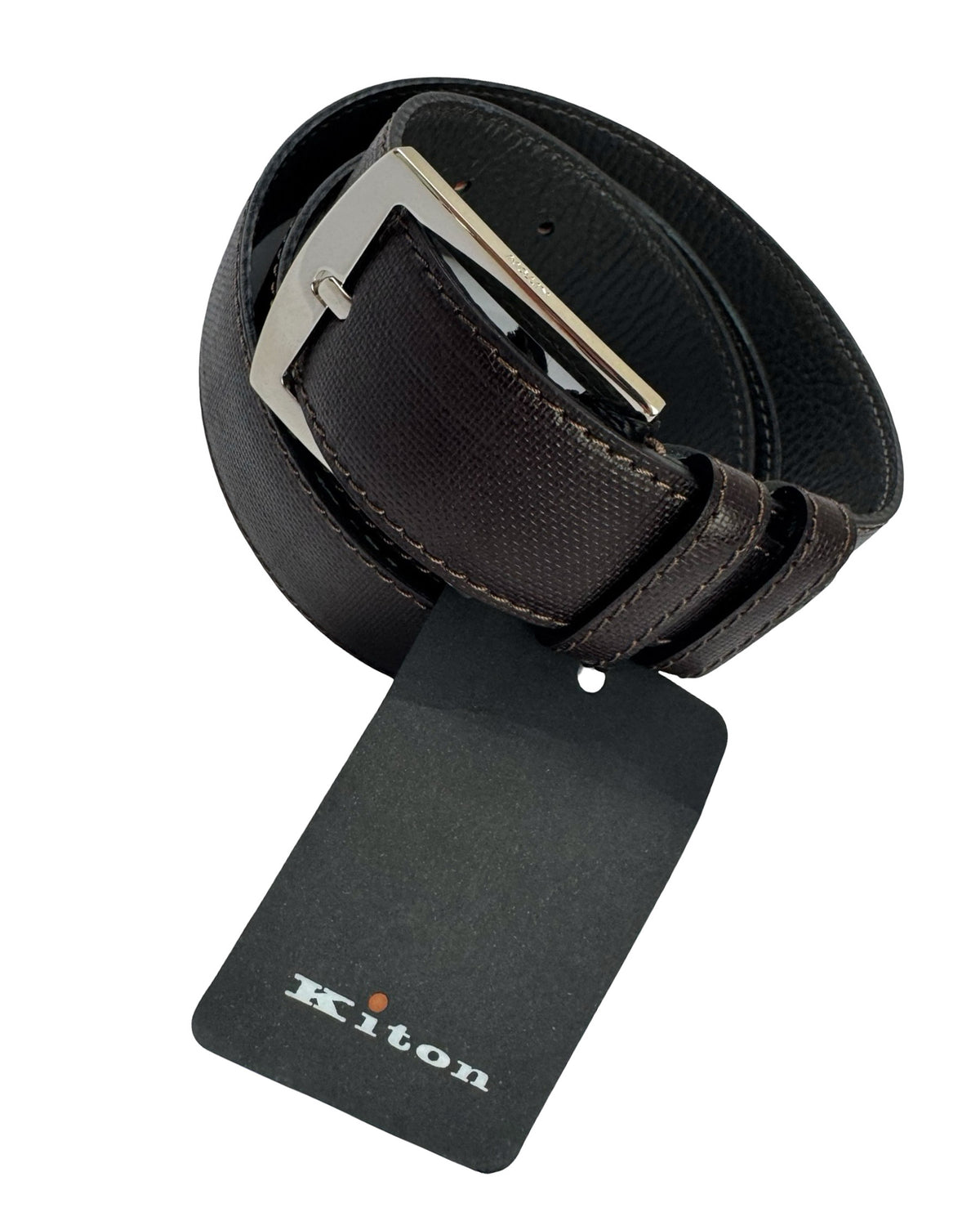 Kiton Leather Belt Dark Brown 100 / 40
