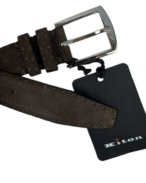 Kiton Belt Dark Brown Suede New